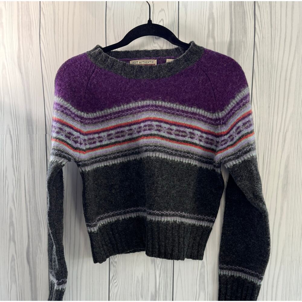 Vintage Y2K 90s Best Authentic True Mark Gray Womens Size Medium Sweater Wool
